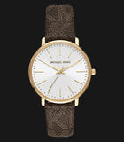 Michael Kors Pyper Quartz Silver Dial Brown Leather Strap Watch For Women - MK2857 Authentic Buy Shop Now