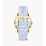Michael Kors Tibby Multifunction White Dial Blue Leather Strap Watch For Women - MK2965 Authentic Buy Shop Now