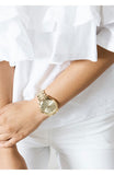 Michael Kors Slim Runway Gold Dial Gold Stainless Steel Strap Watch for Women - MK3179 Authentic Buy Shop Now