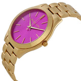 Michael Kors Slim Runway Pink Dial Rose Gold Steel Strap Watch for Women - MK3264 Authentic Buy Shop Now