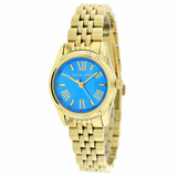 Michael Kors Lexington Quartz Blue Dial Gold Steel Strap Watch For Women - MK3271 Authentic Buy Shop Now