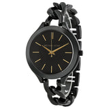 Michael Kors Slim Runway Black Dial Black Steel Strap Watch for Women - MK3317 Authentic Buy Shop Now