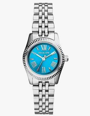 Michael Kors Lexington Quartz Blue Dial Silver Steel Strap Watch For Women - MK3328 Authentic Buy Shop Now