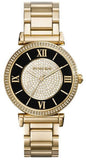 Michael Kors Catlin Black Dial Gold Steel Strap Watch for Women - MK3338 Authentic Buy Shop Now