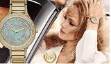 Michael Kors Kerry Mother of Pearl Dial Gold Steel Strap Watch for Women - MK3481 Authentic Buy Shop Now