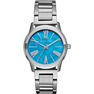 Michael Kors Hartman Quartz Blue Dial Silver Steel Strap Watch For Women - MK3519 Authentic Buy Shop Now