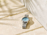 Michael Kors Hartman Quartz Blue Dial Silver Steel Strap Watch For Women - MK3519 Authentic Buy Shop Now