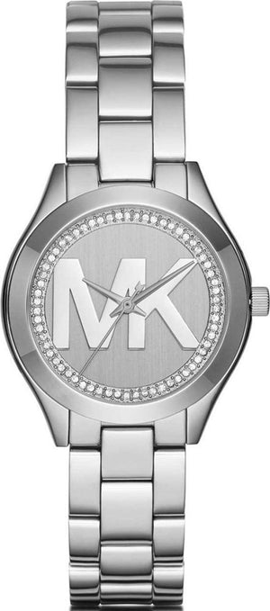 Michael Kors Mini Slim Runway Silver Dial Silver Steel Strap Watch for Women - MK3548 Authentic Buy Shop Now