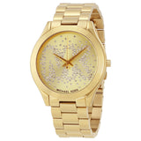 Michael Kors Slim Runway Gold Dial Gold Steel Strap Watch for Women - MK3590 Authentic Buy Shop Now