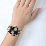 Michael Kors Hartman Analog Quartz Black Dial Gold Steel Strap Watch For Women - MK3647 Authentic Buy Shop Now