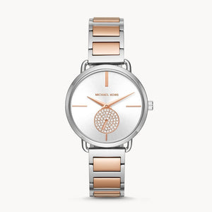 Michael Kors Portia Quartz Silver Dial Two Tone Steel Strap Watch For Women - MK3709 Authentic Buy Shop Now