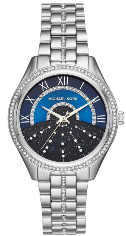 Michael Kors Lauryn Blue Dial Silver Steel Strap Watch for Women - MK3720 Authentic Buy Shop Now