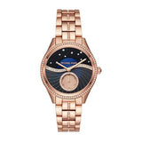 Michael Kors Lauryn Blue Dial Rose Gold Steel Strap Watch for Women - MK3723 Authentic Buy Shop Now