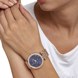 Michael Kors Darci Blue Dial Rose Gold Steel Strap Watch for Women - MK3728 Authentic Buy Shop Now