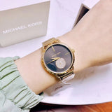 Michael Kors Portia Black Dial Gold Steel Strap Watch for Women - MK3788 Authentic Buy Shop Now