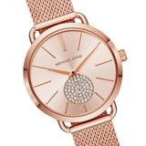 Michael Kors Portia Rose Gold Dial Rose Gold Mesh Bracelet Watch for Women - MK3845 Authentic Buy Shop Now