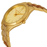 Michael Kors Slim Runway Gold Dial Two Tone Steel Strap Watch for Women - MK4300 Authentic Buy Shop Now