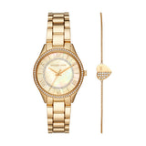 Michael Kors Lauryn Quartz Mother of Pearl Gold Dial Gold Steel Strap Watch For Women - MK4490 Authentic Buy Shop Now