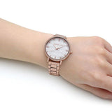 Michael Kors Pyper Three-Hand White Dial Rose Gold Steel Strap Watch For Women - MK4594 Authentic Buy Shop Now
