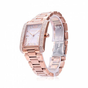 Michael Kors Emery Three-Hand Crystals Silver Dial Rose Gold Steel Strap Watch for Women - MK4644 Authentic Buy Shop Now