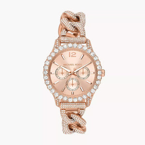 Michael Kors Layton Multifunction Crystals Rose Gold Dial Rose Gold Steel Strap Watch for Women - MK4654 Authentic Buy Shop Now