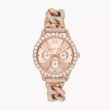 Michael Kors Layton Multifunction Crystals Rose Gold Dial Rose Gold Steel Strap Watch for Women - MK4654 Authentic Buy Shop Now