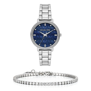 Michael Kors Pyper Blue Dial Silver Steel Strap Watch For Women - MK4671 Authentic Buy Shop Now