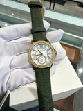 Michael Kors Mini Everest Crystals White Dial Green Leather Strap Watch for Women - MK4720 Authentic Buy Shop Now