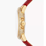 Michael Kors Camille Three-Hand Red Dial Red Leather Strap Watch for Women - MK4750 Authentic Buy Shop Now