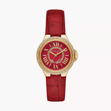 Michael Kors Camille Three-Hand Red Dial Red Leather Strap Watch for Women - MK4750 Authentic Buy Shop Now
