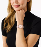Michael Kors Sage Three-Hand Mother of Pearl Pink Dial Pink Leather Strap Watch for Women - MK4820 Authentic Buy Shop Now