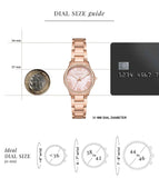 Michael Kors Sage Three-Hand Crystals Mother of Pearl Dial Rose Gold Steel Strap Watch for Women - MK4823 Authentic Buy Shop Now