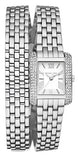 Michael Kors Emery Pave Double Wrap White Dial Silver Steel Strap Watch for Women - MK4834 Authentic Buy Shop Now