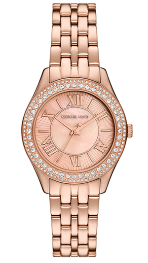 Michael Kors Harlowe Three-Hand Rose Gold Dial Rose Gold Steel Strap Watch for Women - MK4845 Authentic Buy Shop Now
