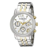 Michael Kors Ritz Chronograph White Dial Two Tone Steel Strap Watch for Women - MK5057 Authentic Buy Shop Now