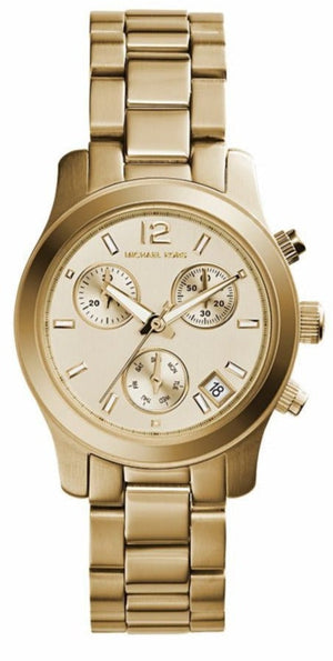 Michael Kors Runway Gold Dial Gold Steel Strap Watch for Women - MK5384 Authentic Buy Shop Now
