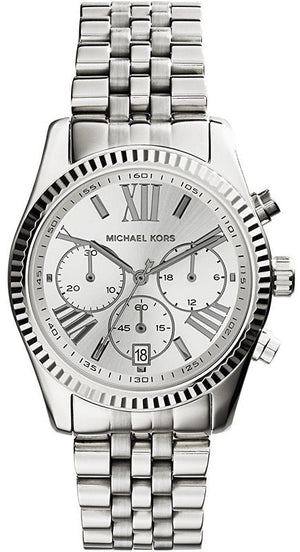 Michael Kors Lexington Silver Dial Silver Steel Strap Watch for Women - MK5555 Authentic Buy Shop Now