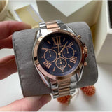Michael Kors Bradshaw Blue Dial Two Tone Steel Strap Watch for Women - MK5606 Authentic Buy Shop Now