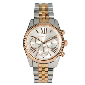 Michael Kors Lexington Chronograph Silver Dial Two Tone Steel Strap Watch for Women - MK5735 Authentic Buy Shop Now