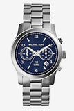 Michael Kors Hunger Stop 100 Series Navy Blue Dial Silver Steel Strap Watch for Women - MK5814 Authentic Buy Shop Now