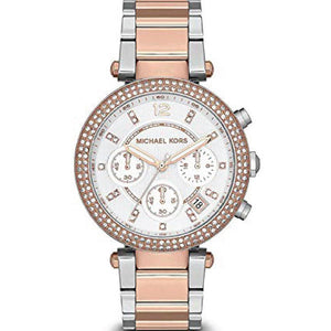 Michael Kors Parker White Dial Two Tone Steel Strap Watch for Women - MK5820 Authentic Buy Shop Now