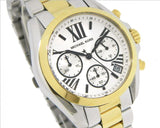 Michael Kors Bradshaw Chronograph Silver Dial Two Tone Steel Strap Watch For Women - MK5912 Authentic Buy Shop Now