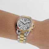 Michael Kors Bradshaw Chronograph Silver Dial Two Tone Steel Strap Watch For Women - MK5912 Authentic Buy Shop Now