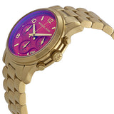 Michael Kors Runway Iridescent Pink Dial Gold Steel Strap Watch for Women - MK5939 Authentic Buy Shop Now