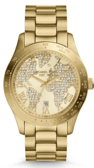 Michael Kors Layton Chronograph Gold Dial Gold Steel Strap Watch for Women - MK5959 Authentic Buy Shop Now