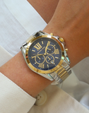 Michael Kors Bradshaw Blue Dial Two Tone Steel Strap Watch for Women - MK5976 Authentic Buy Shop Now