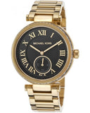 Michael Kors Skylar Black Dial Gold Steel Strap Watch for Women - MK5989 Authentic Buy Shop Now