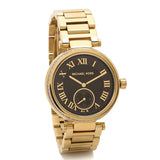 Michael Kors Skylar Black Dial Gold Steel Strap Watch for Women - MK5989 Authentic Buy Shop Now