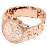 Michael Kors Ritz Chronograph Rose Gold Dial Rose Gold Steel Strap Watch for Women - MK6077 Authentic Buy Shop Now