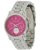 Michael Kors Runway Chronograph Pink Dial Silver Steel Strap Watch for Women - MK6160 Authentic Buy Shop Now